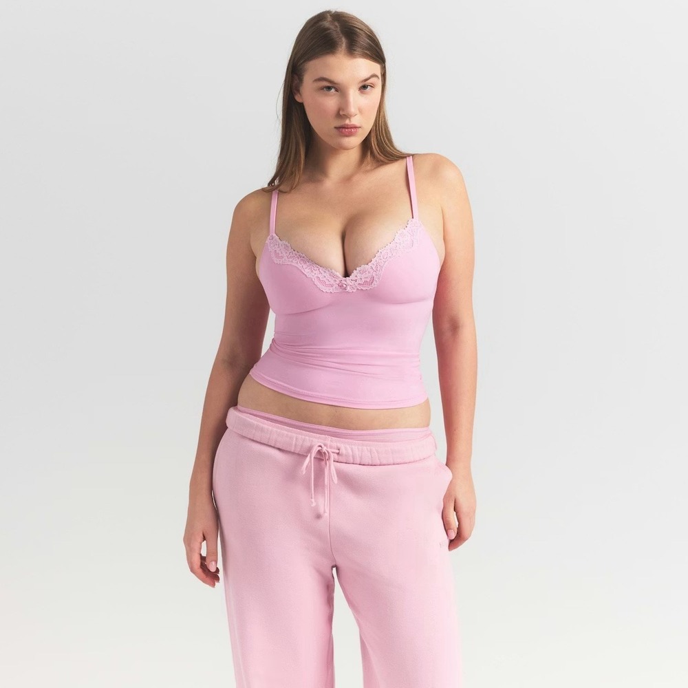 NWT SKIMS Fits Everybody Lace Push Up Cami Sz XL BUBBLEGUM Pink Tonal SOLD OUT